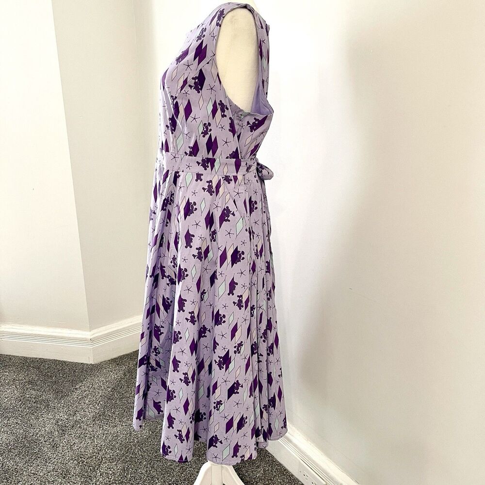 Disney X Torrid Retro Mickey Mouse Swing Dress Womens 12 Tie Back Pockets Lined - Picture 4 of 14